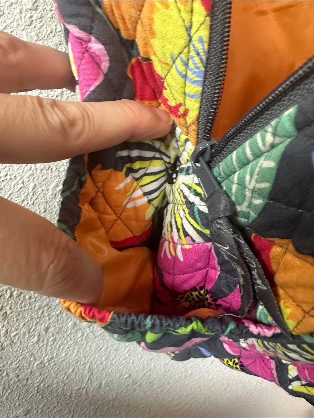 Vera Bradley Black Multi Floral Quilted Backpack with “Jazzy blooms” - Picture 5 of 13